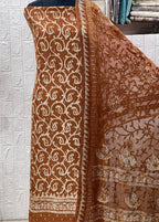 Maheshwari Silk Block Print Suits with Shantoon Bottom