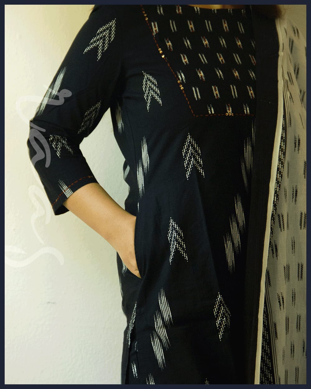 Cotton Block-print Kurta with Pant