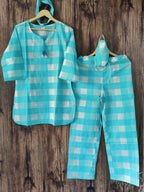 Pretty Cotton Night Suits with mask and band
