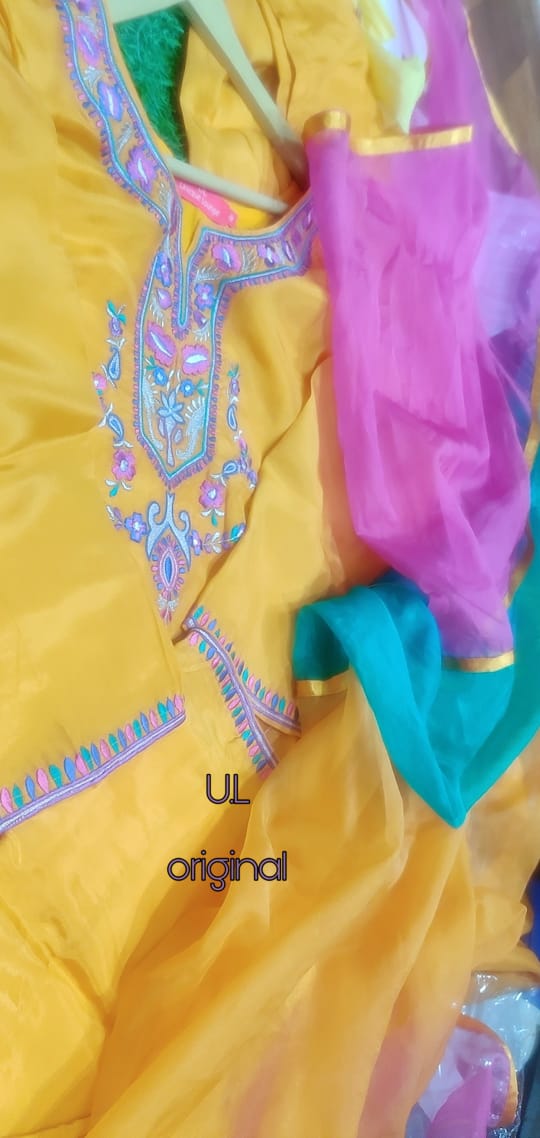 Chanderi Silk Embroidered Set