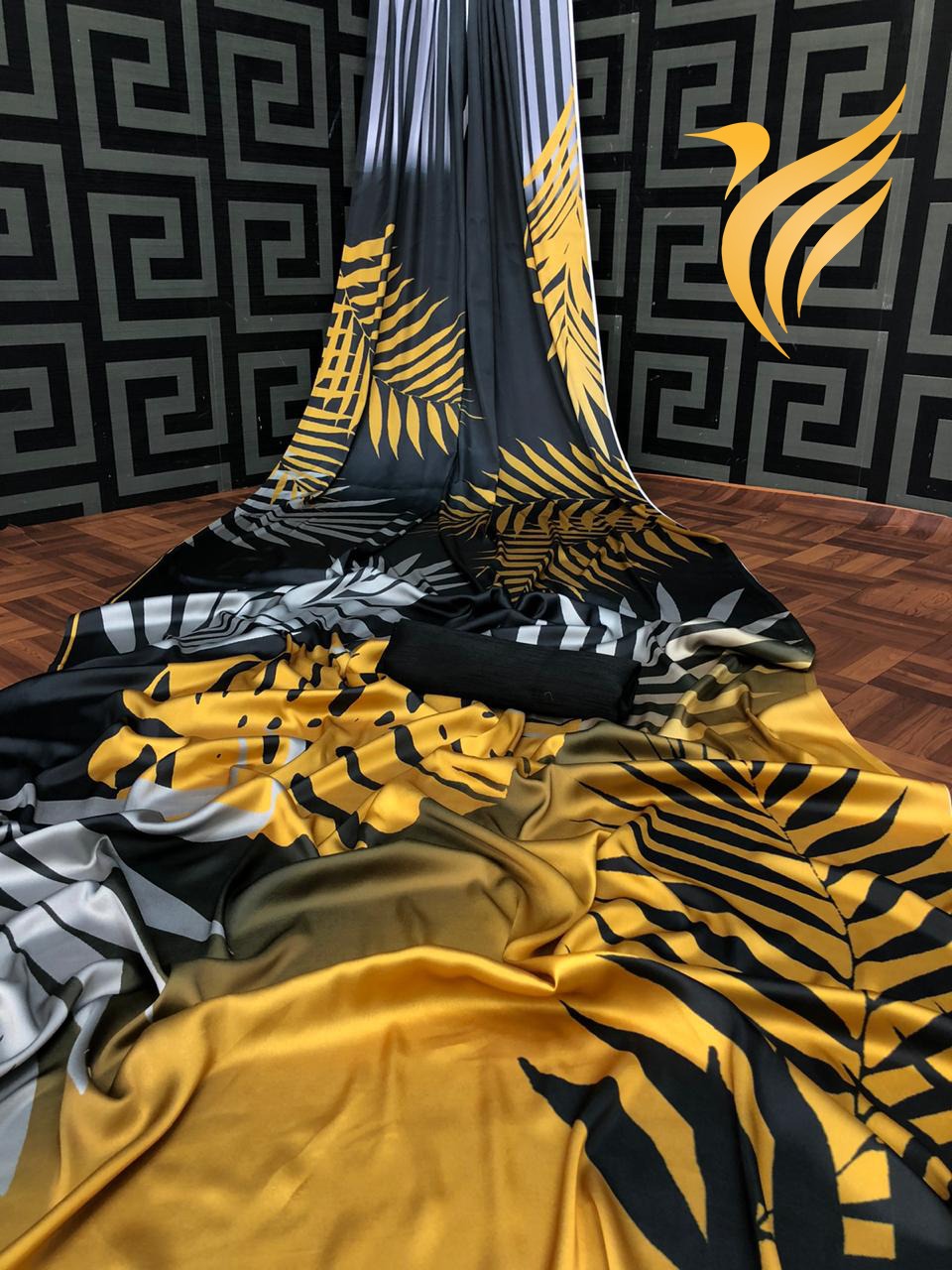 Printed Satin Saree
