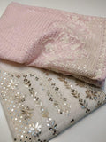 Chanderi Shirt with Gotta work, Georgette Embroidered Dupatta n Shantoon Bottom