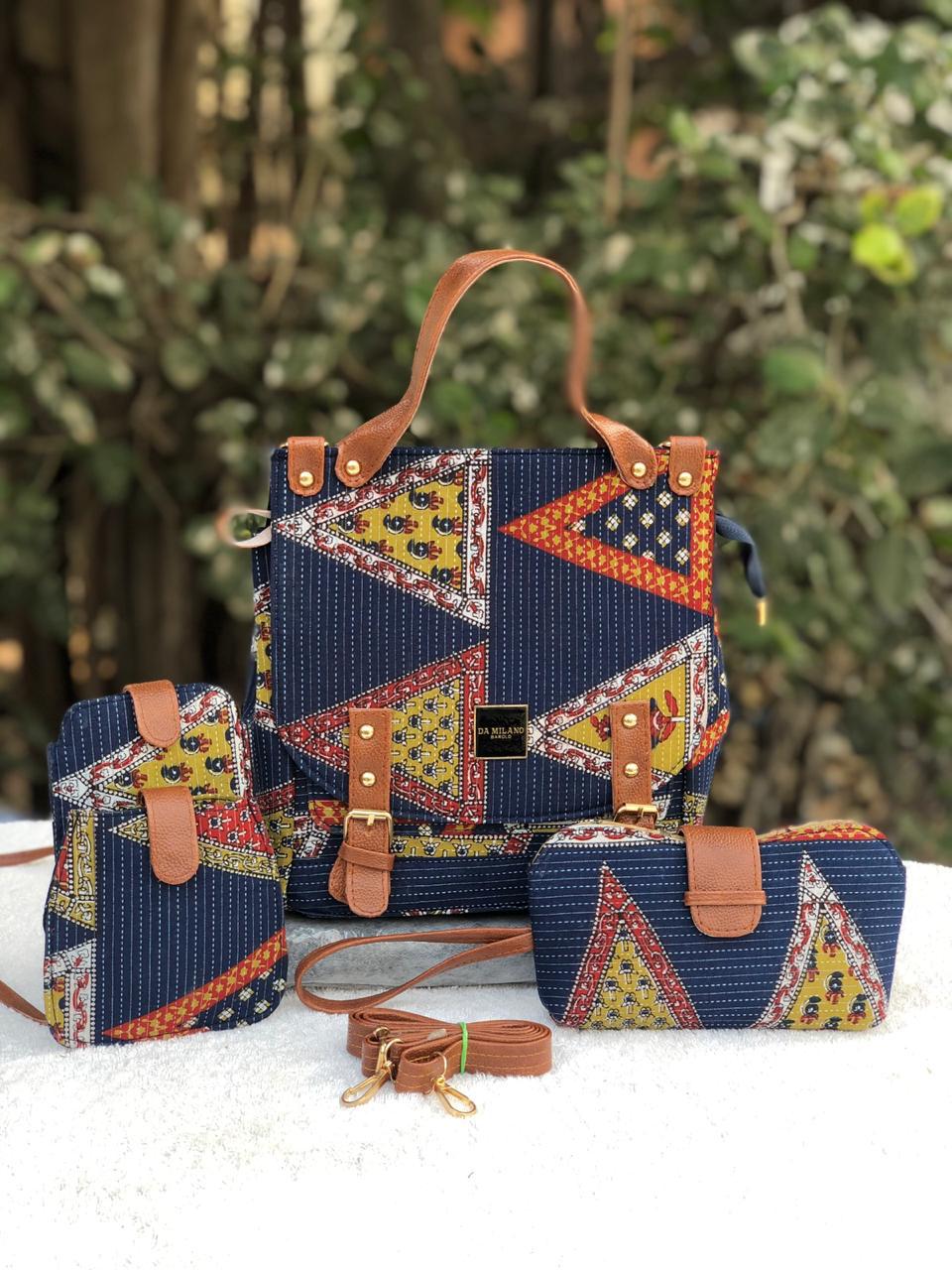 Ikat Handbag (3 piece set)