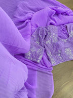 Crush Pleated Faux Georgette Saree
