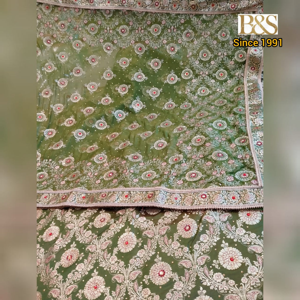 Heavy Work Velvet Lehenga with Net Dupatta