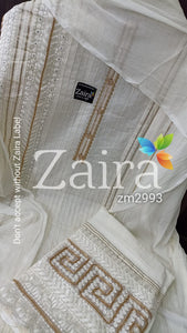 Cotton with gota and resham work suit