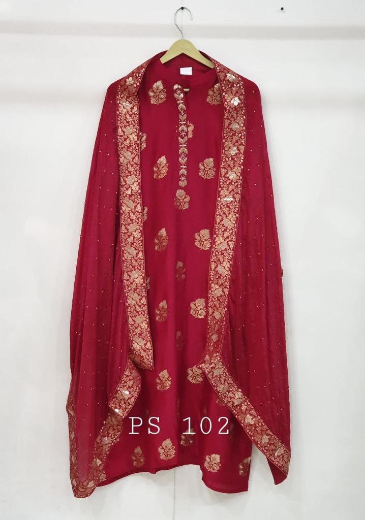 Premium Uppada Silk brocade kurta with Shantoon Bottom
