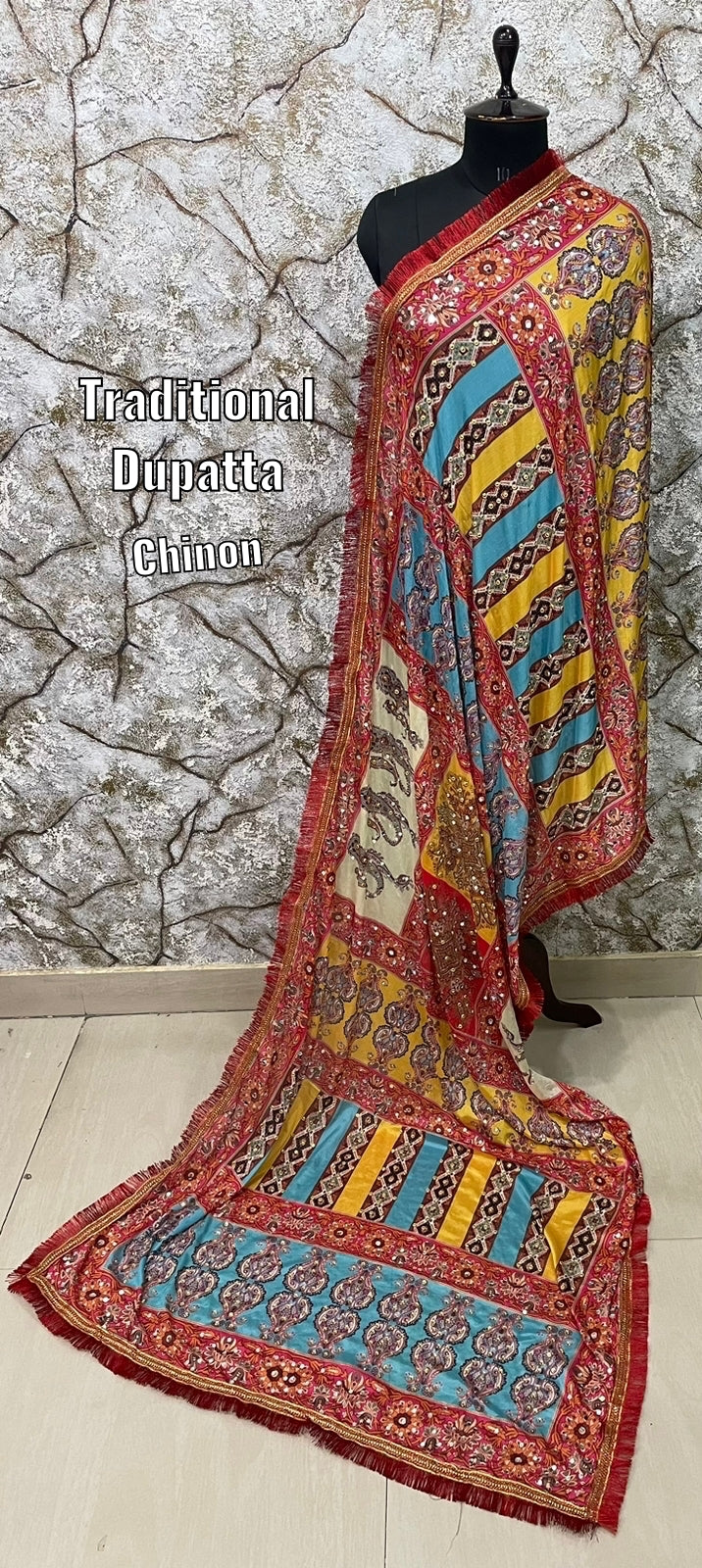 Traditional Chinnon Uppada Silk Dupattas