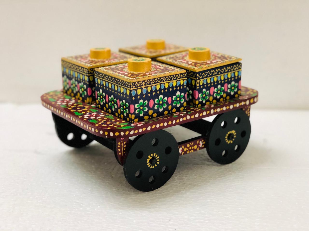 Dry fruit cart with 4 boxes