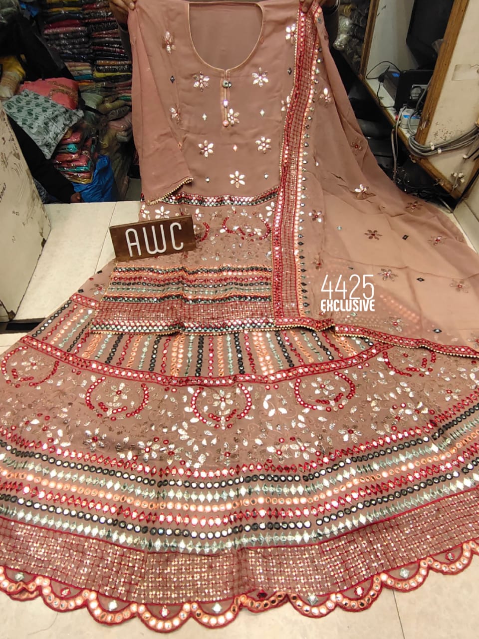 Designer Georgette Lehengas