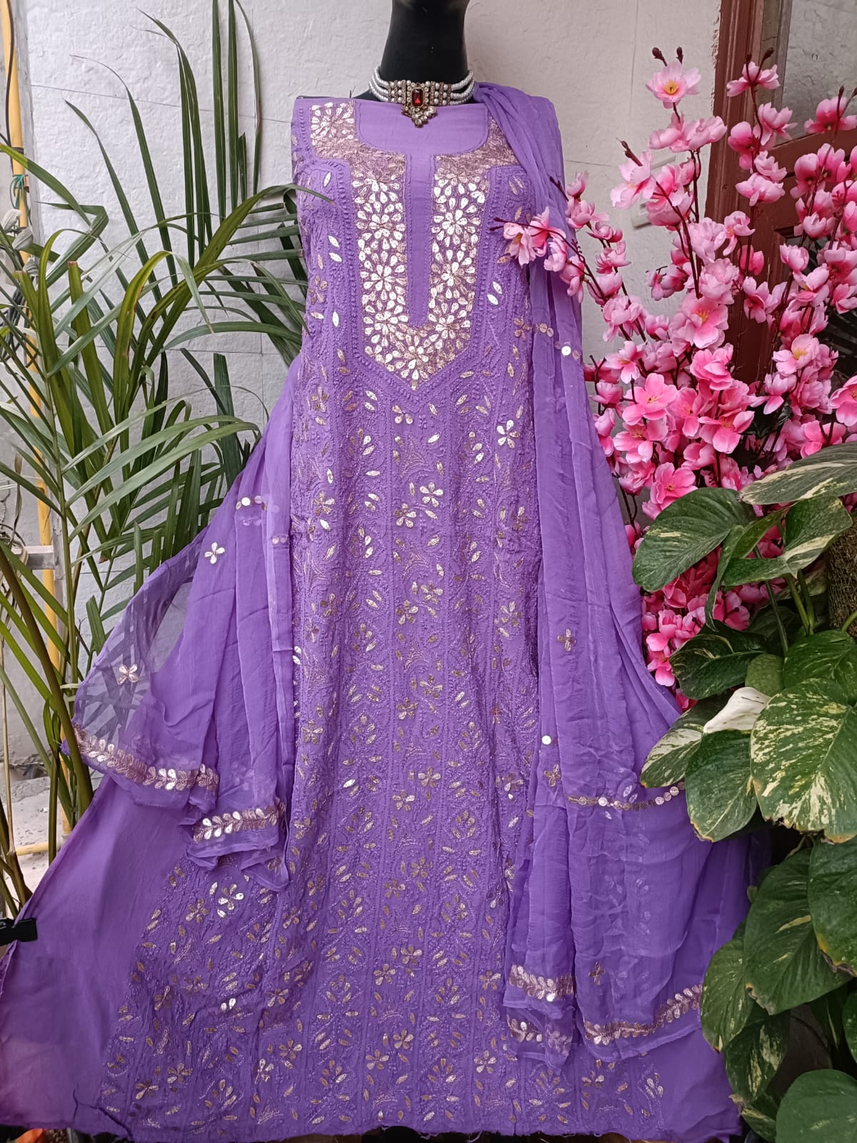 Viscose Georgette Gorgeous Chikankari Kurta n Dupatta Set