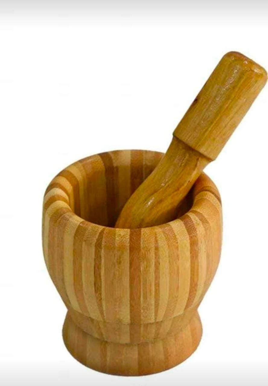Bamboo Mortar Pestle Set