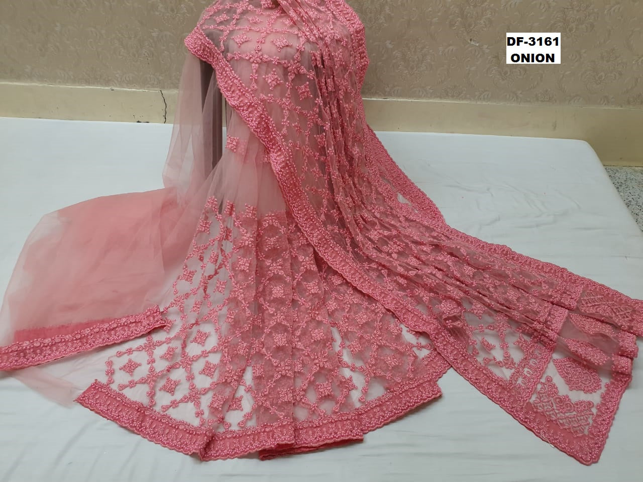 Net Designer Saree with embroidery