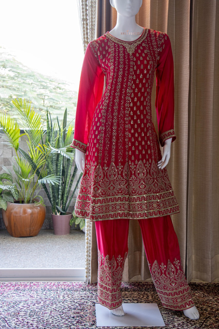 Chinnon Short Anarkali with Salwar