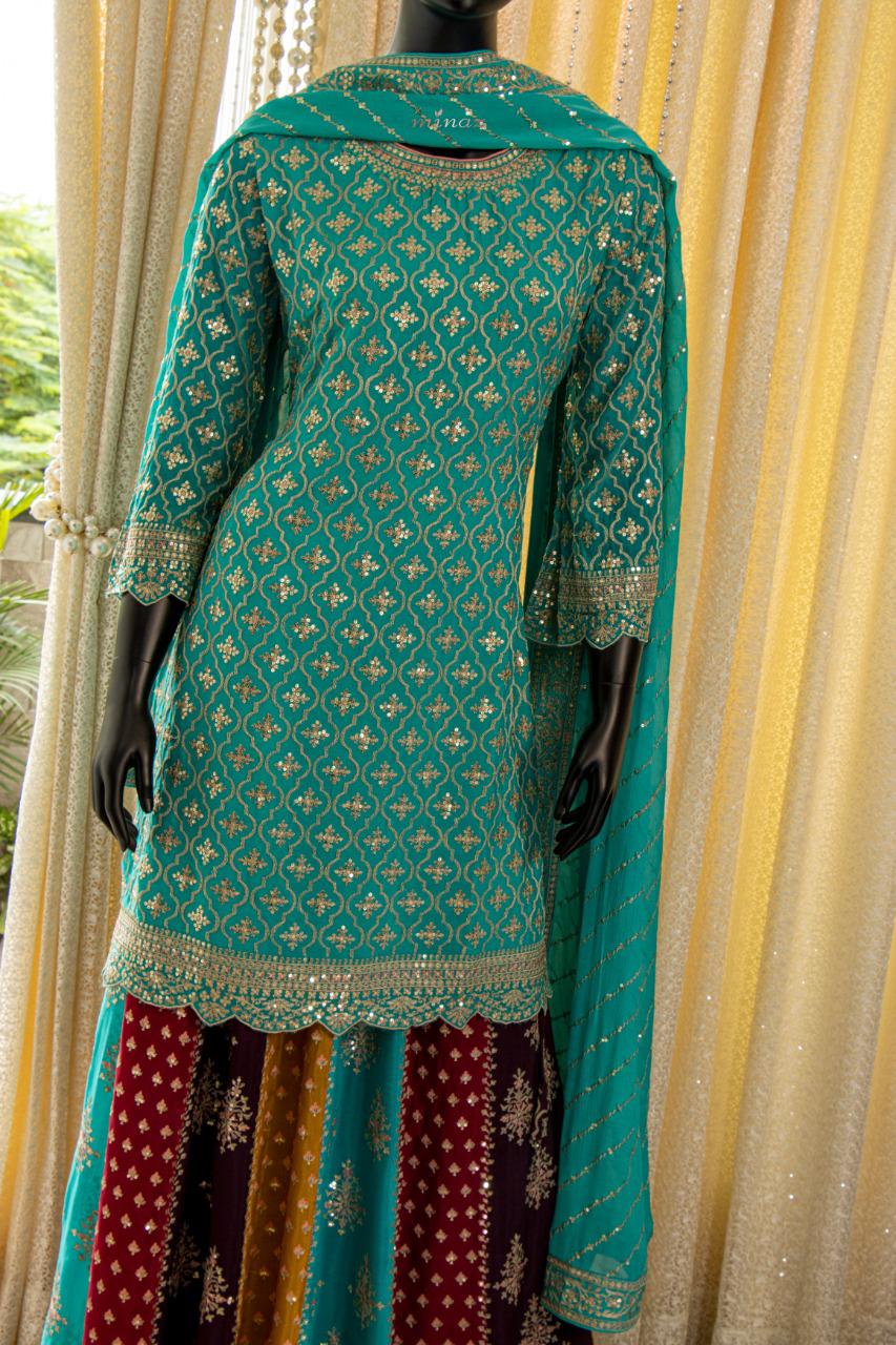 Chinnon Shirt Skirt Dupatta