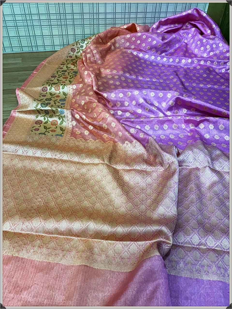 Benarsi Dyeable Semi-Georgette Silk Saree