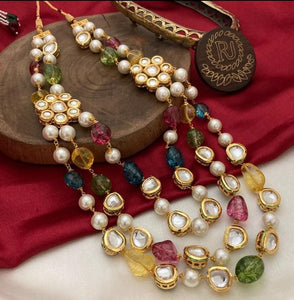 3 Layer Kundan n Pearl Jewelry Sets