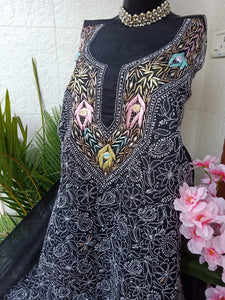 Exquisite Chikankari Suits with Parsi Gara Embroidery