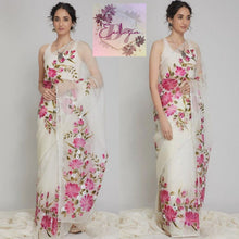 Load image into Gallery viewer, Stunning Hand Painted Organza Sarees