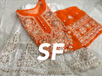 Chikankari Kurti Sharara with gotta patti work