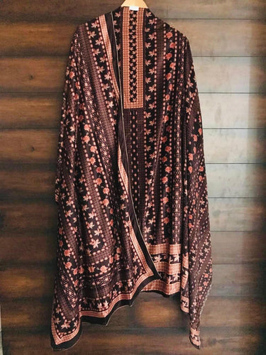 Velvet Suit with pashmina bottom