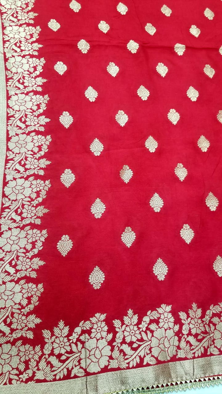 Chanderi Shirt Gotta and handwork, Benarsi Dupatta n Shantoon Bottom