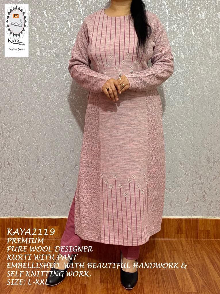 Lakshita Striped Yoke Design Lace Work Woolen Kurti Price in India Full  Specifications  Offers  DTashioncom