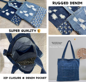 Denim Shopping Bags