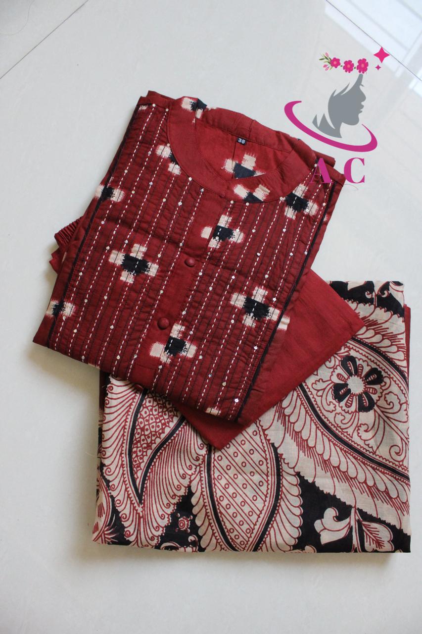 Cotton Ikat Stitched Shirt with Pant