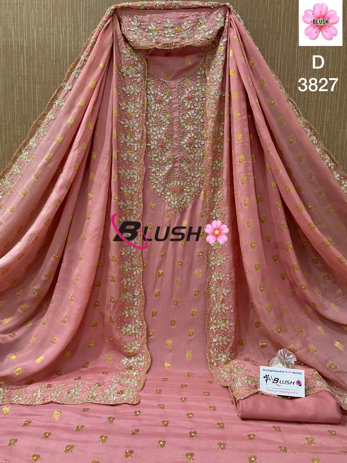 Dola Silk Suit with hand embroidery