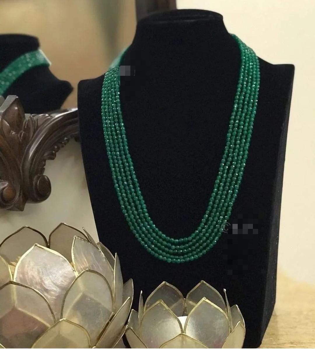 Onyx Beads Multistrand Necklace