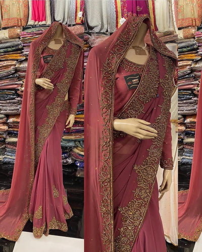 Georgette Embroidered Sarees