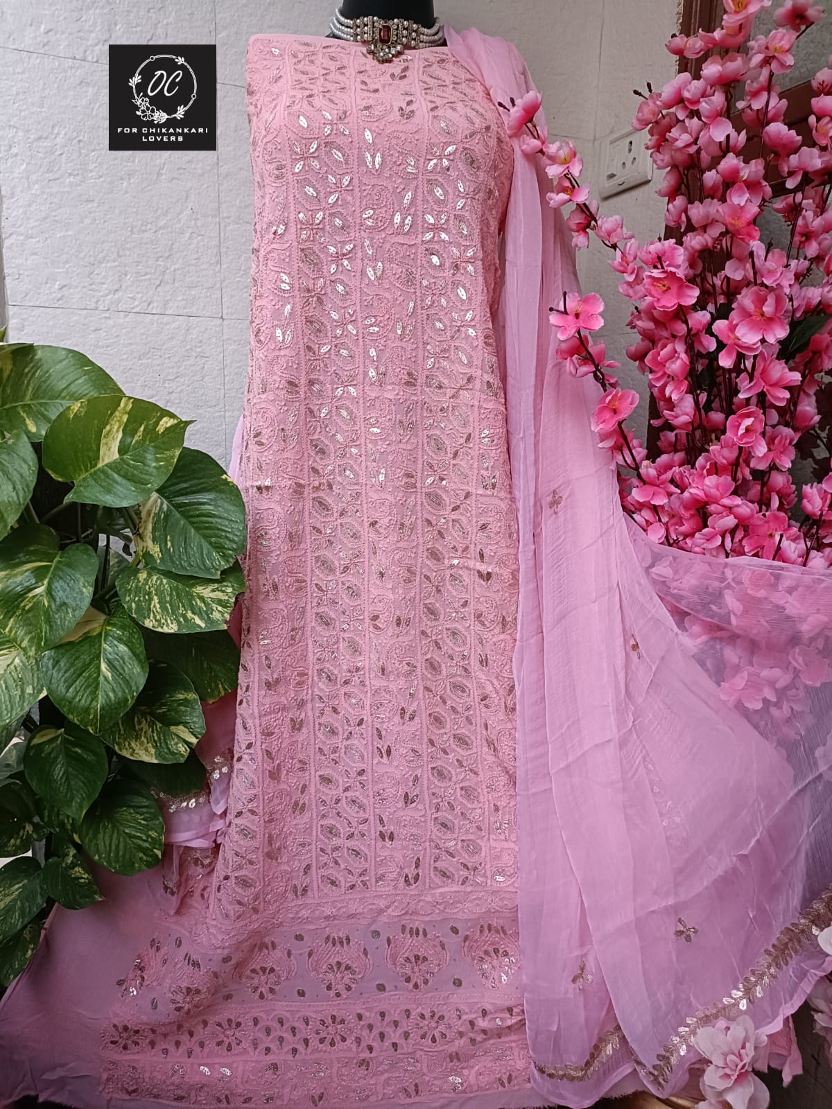 Viscose Georgette Gorgeous Chikankari Kurta n Dupatta Set