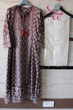Cotton Silk Printed Stitched Kurti with Palazzo