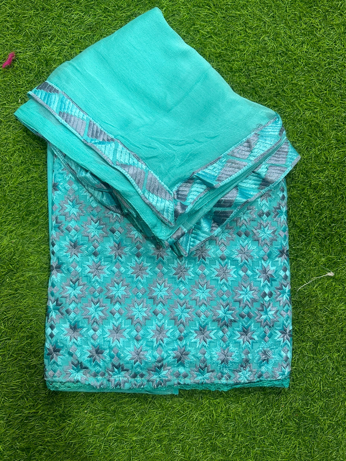 Buy Orange Pure Cotton Traditional Wear Sequins Work Phulkari Suit Online  From Wholesale Salwar.