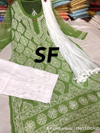 Chikankari Kurti Pant with Barfi Boota Embroidery