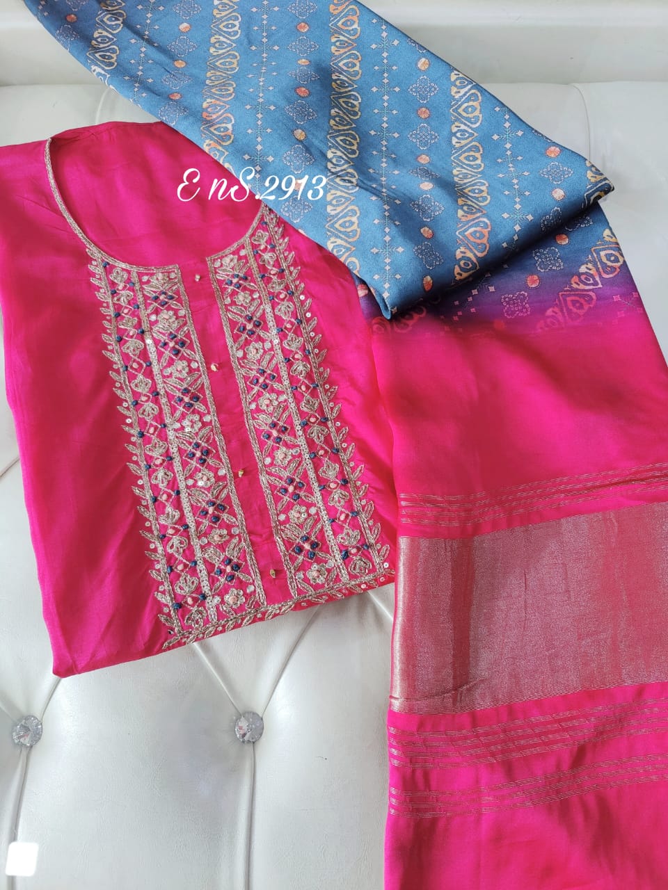 Russian Silk with Zardozi work