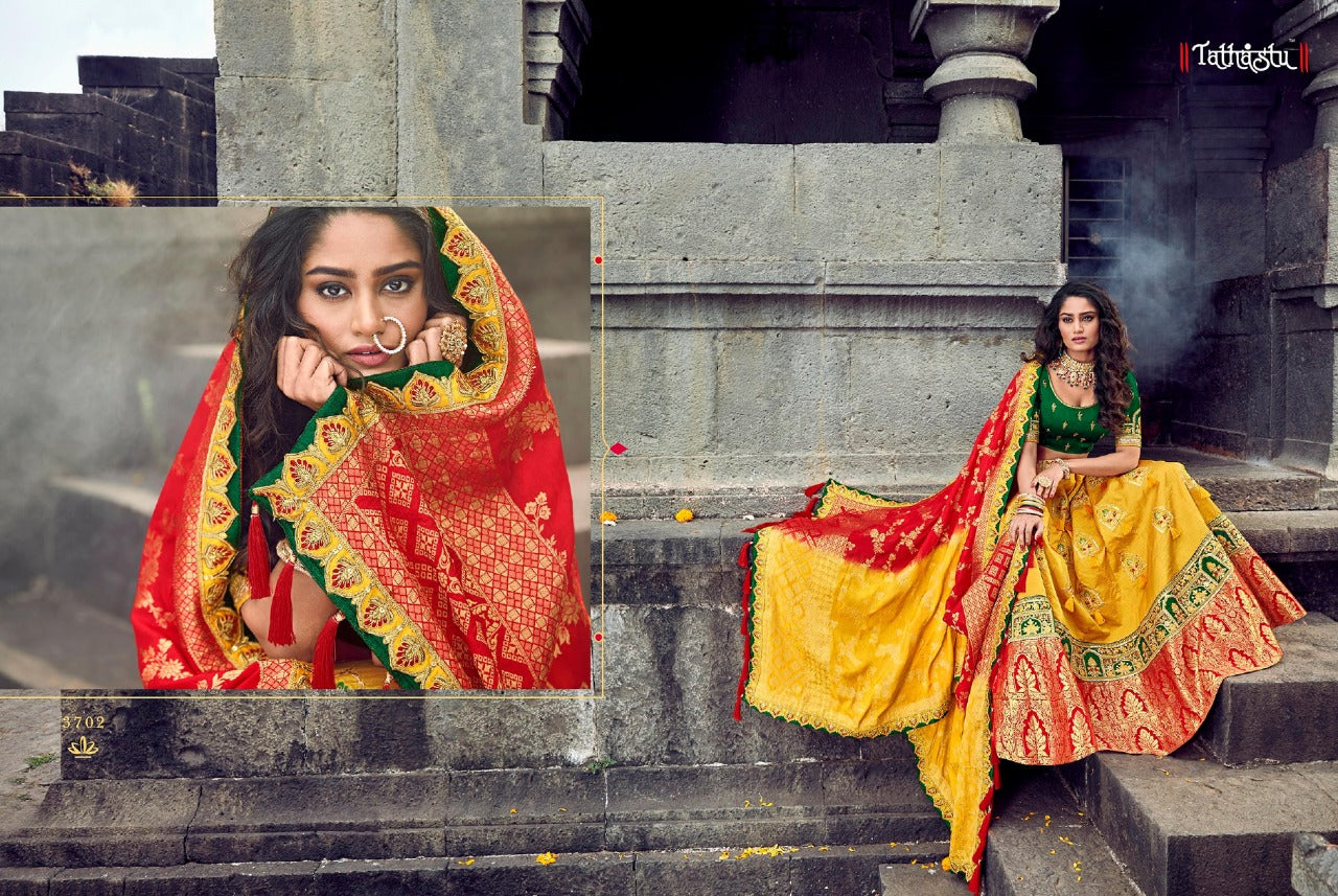 Jacqard Silk Lehengas