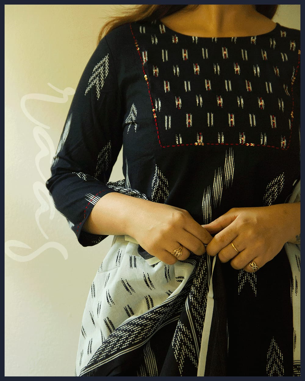 Cotton Block-print Kurta with Pant