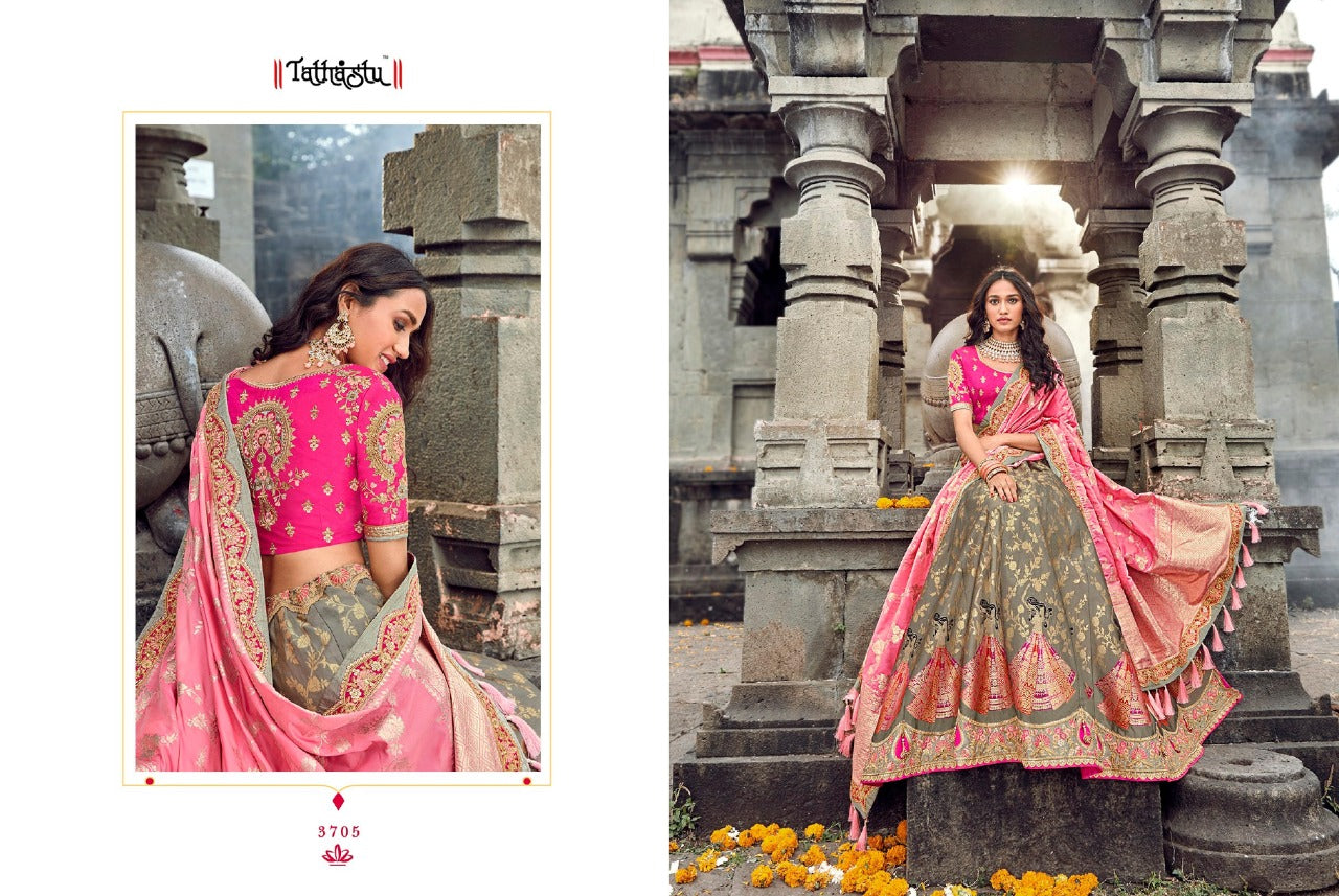Jacqard Silk Lehengas