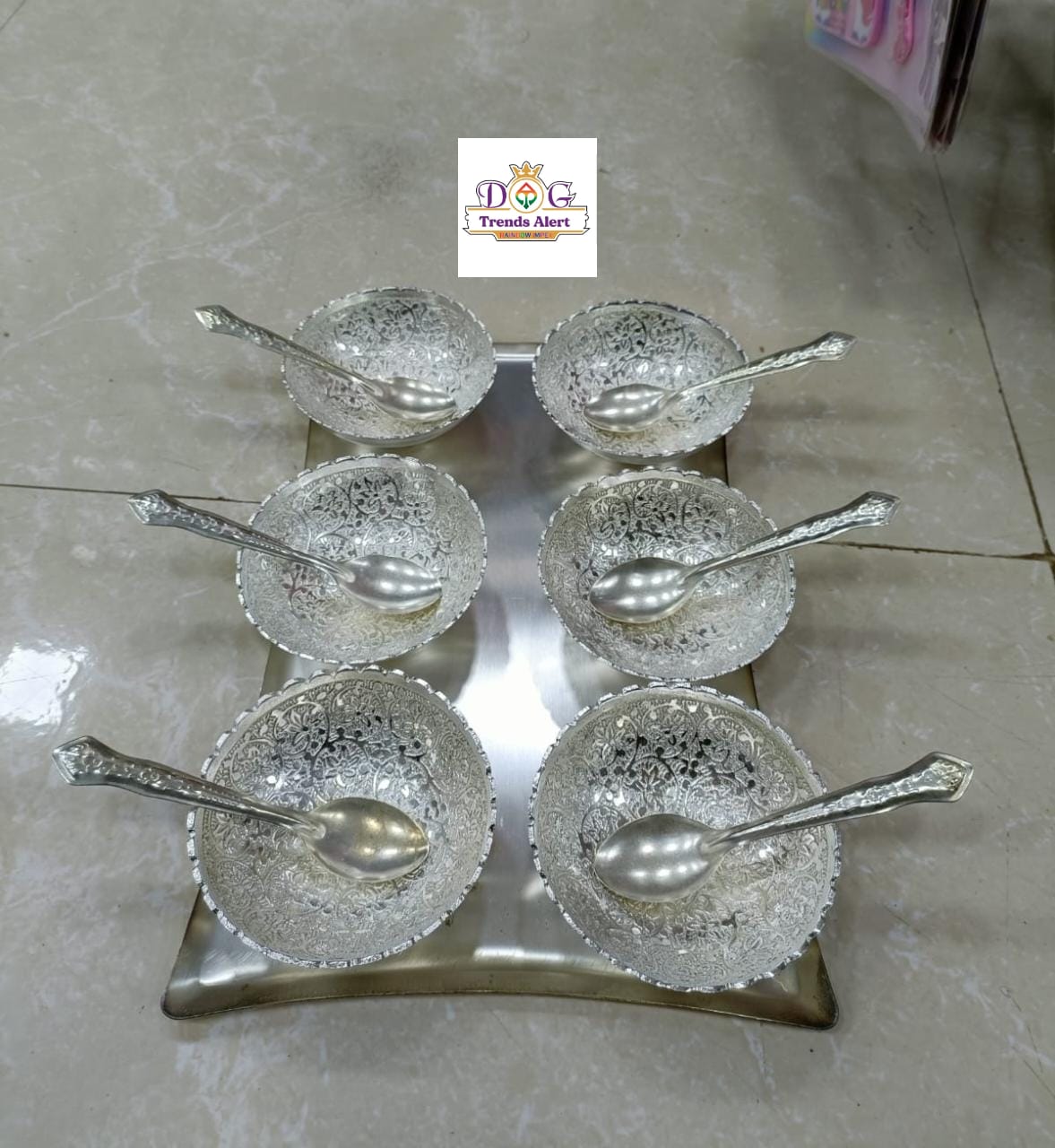 Silver Plated Dry fruit/Snack Set(6 pcs)