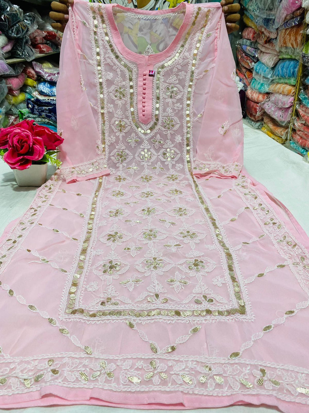Chikankari Gota Work Kurtis