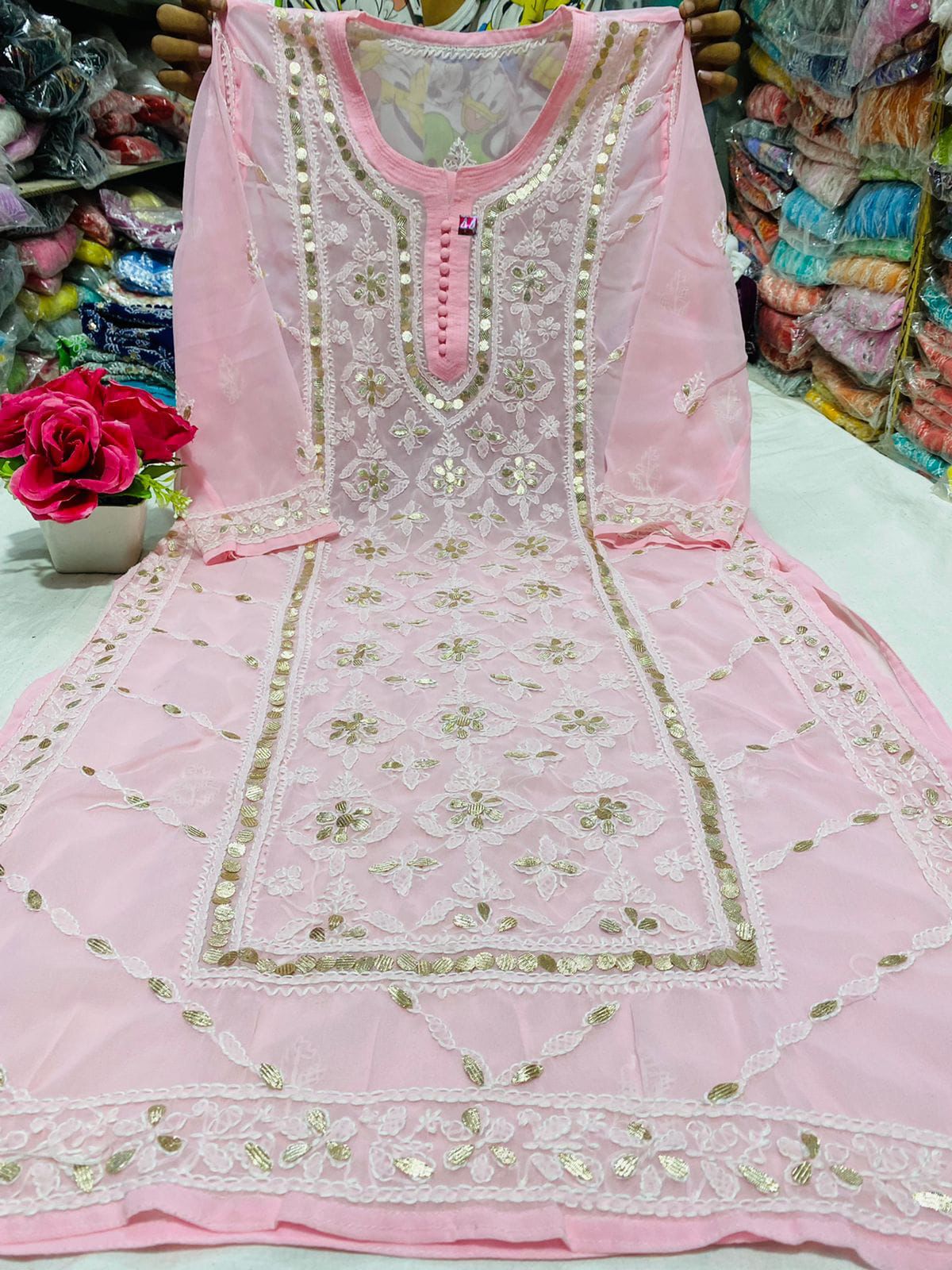 Chikankari Gota Work Kurtis