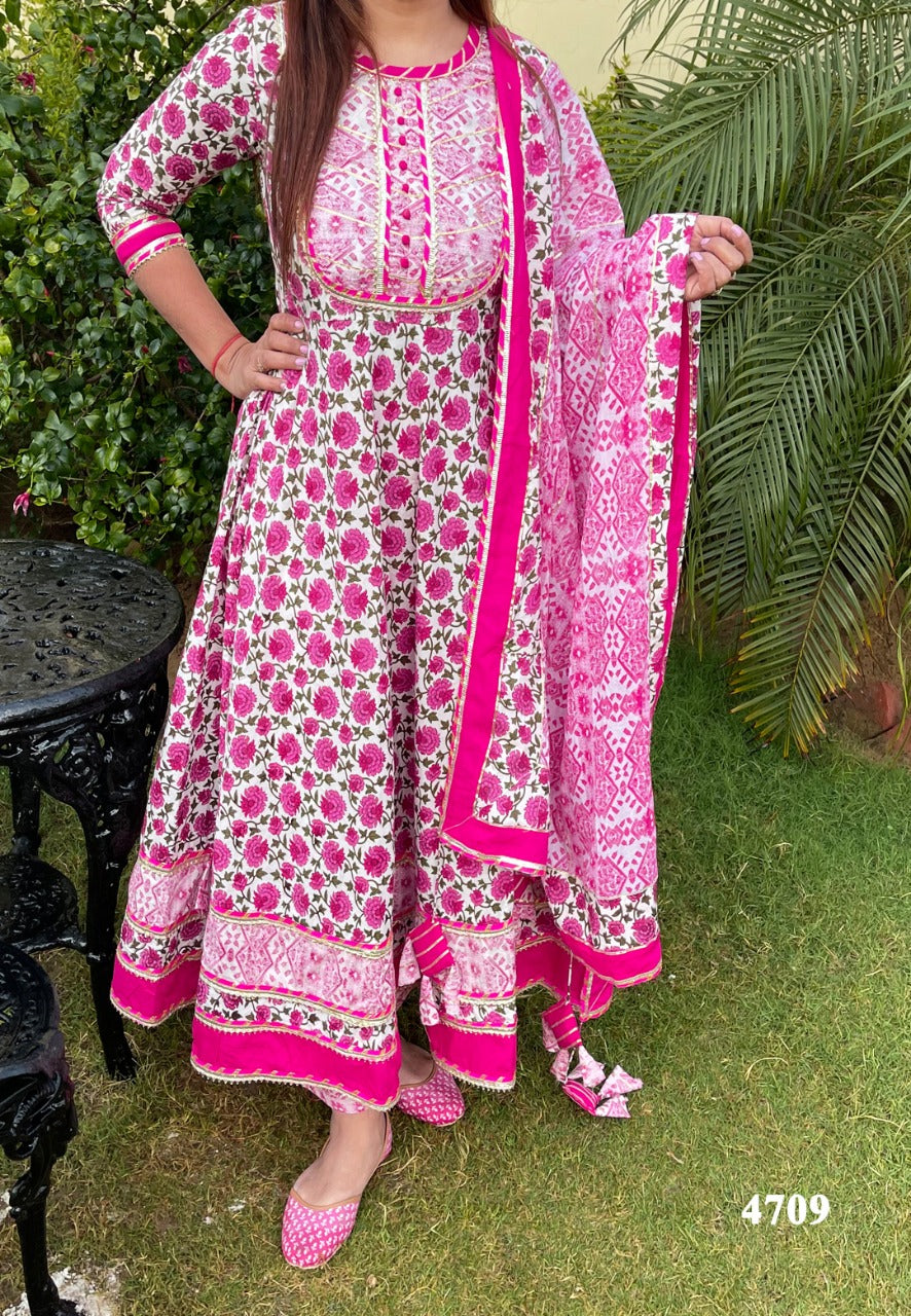 Cotton 3 piece set with Gota detailing(KB)