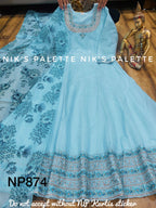 Chanderi Anarkali with swarovski and embroidery
