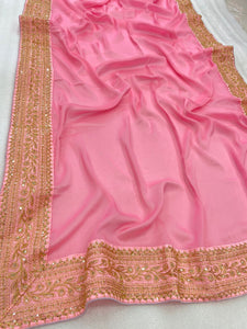 Rangoli Saree with embroidery and sequins