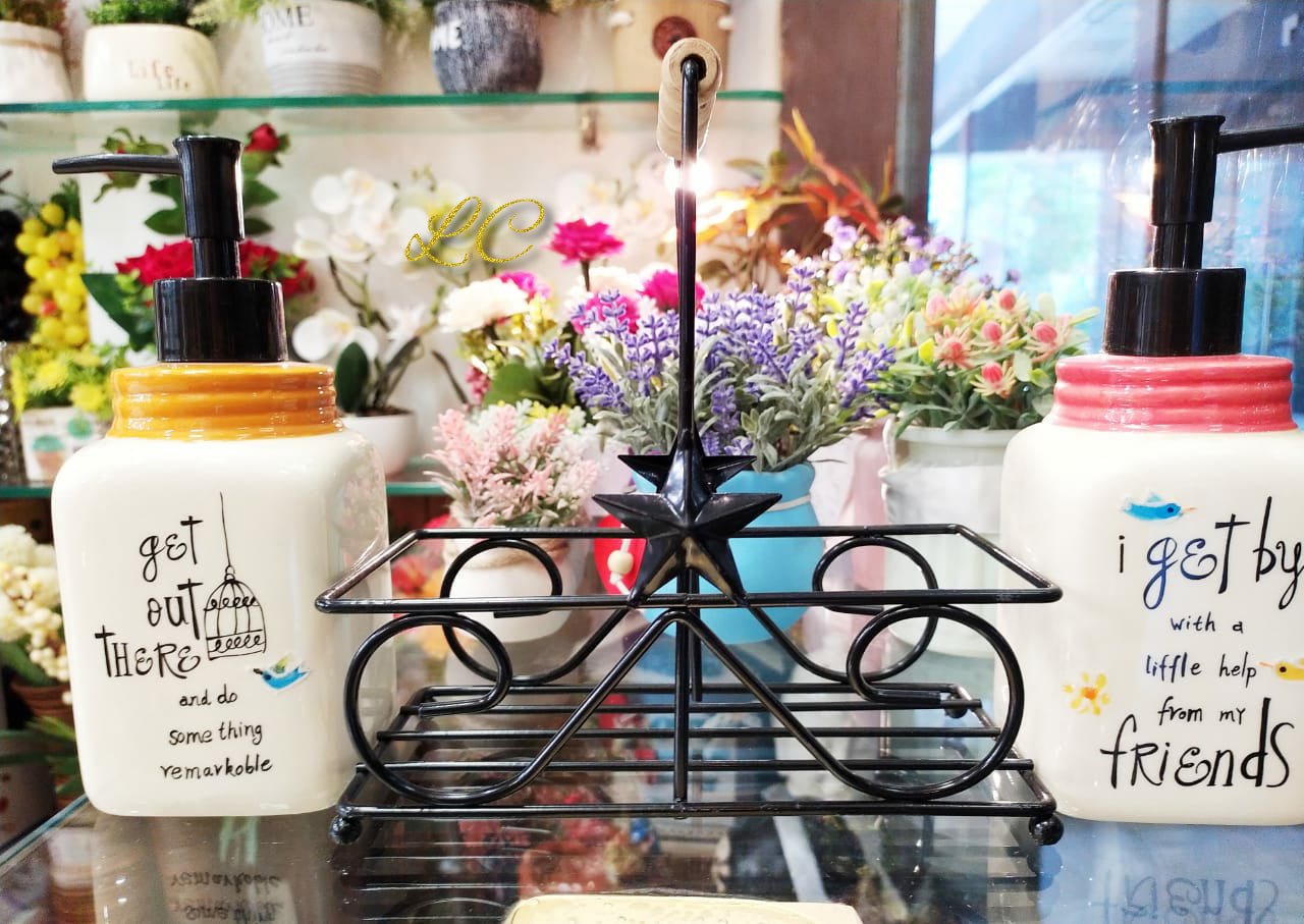 Porcelain Dispensers with Steel Stand