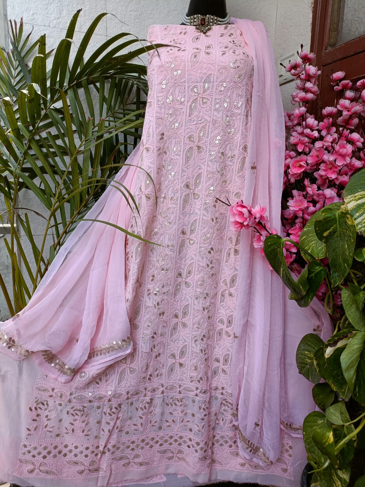 Viscose Georgette Gorgeous Chikankari Kurta n Dupatta Set