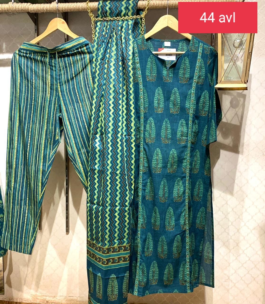Handblock Cotton Shirt with Pant
