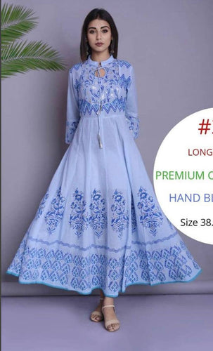 Block Print Anarkali Kurti